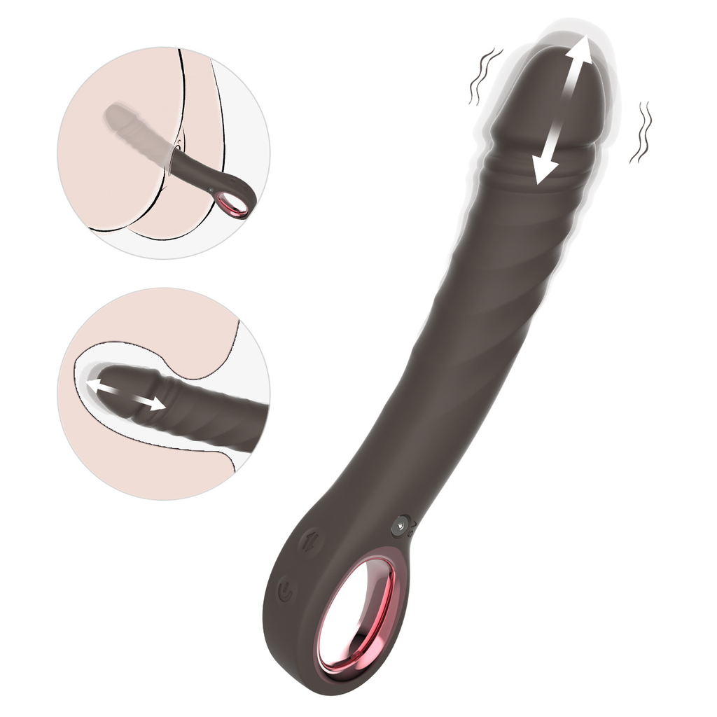 Thrusting Dildo Wand Vibrator (Purple)